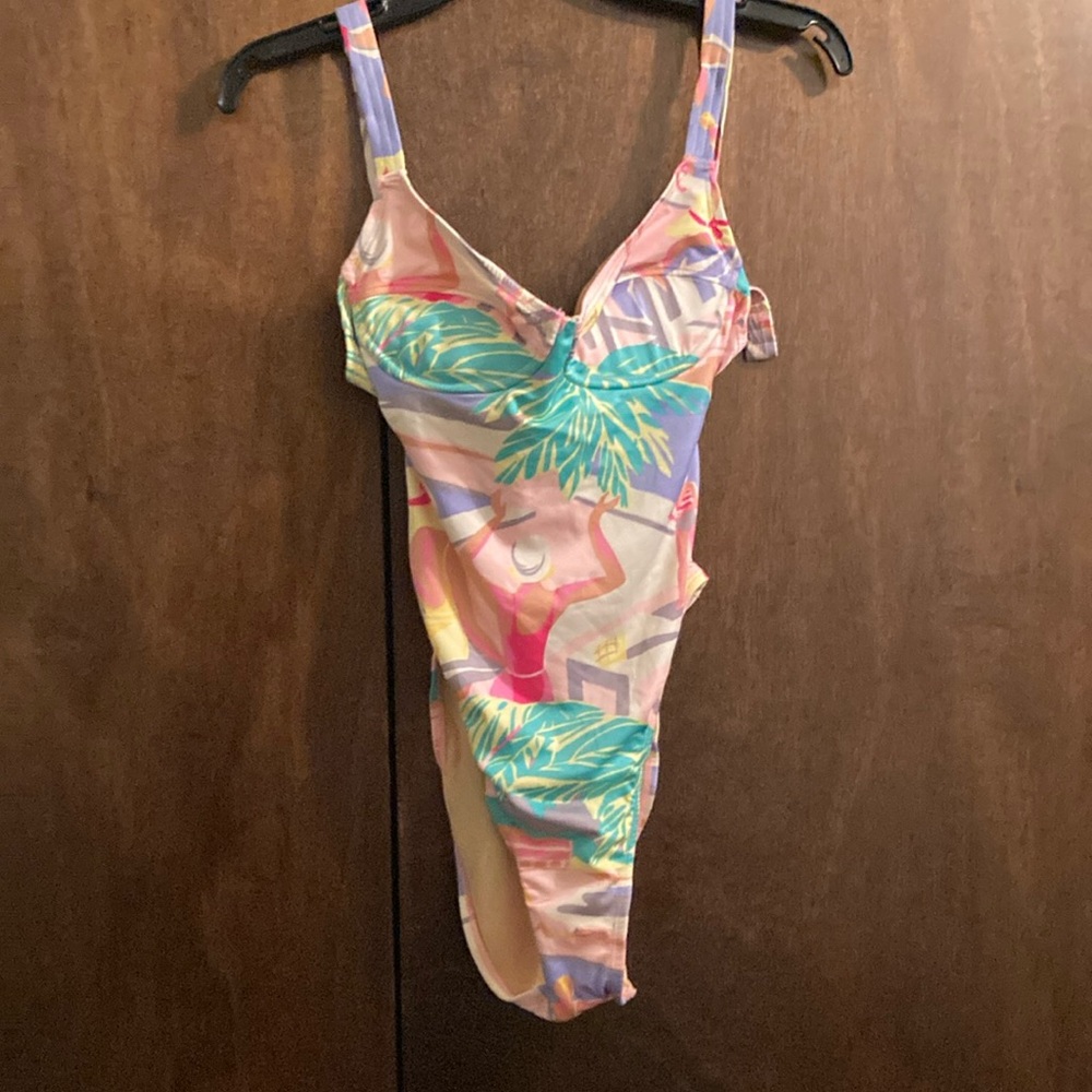 UjENA Pink and Tan Swimsuit